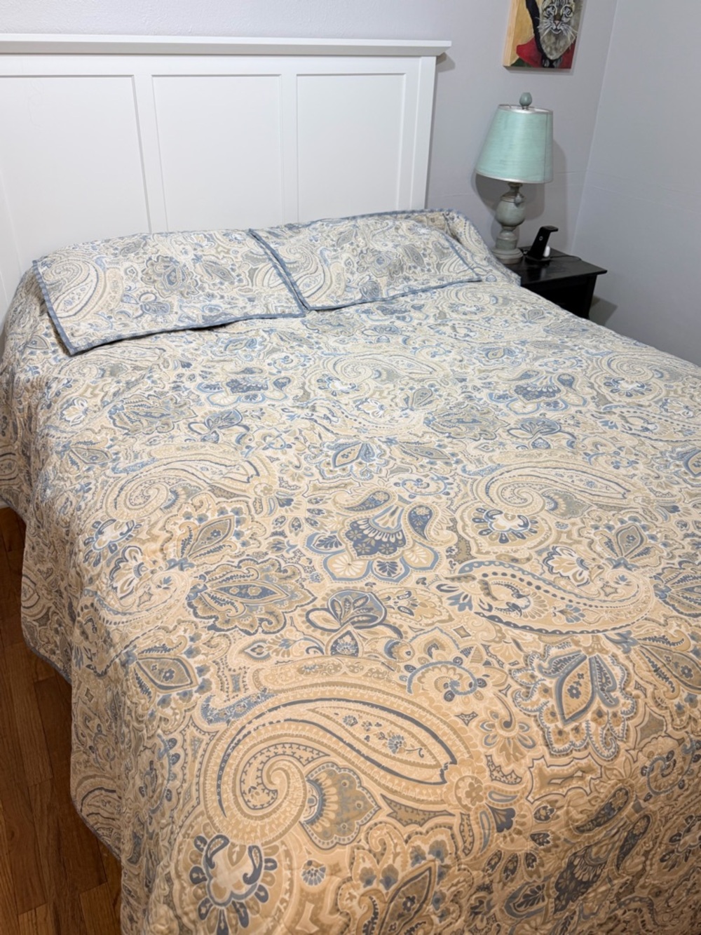 Better Home Gardens cream/blue paisley bedspread set